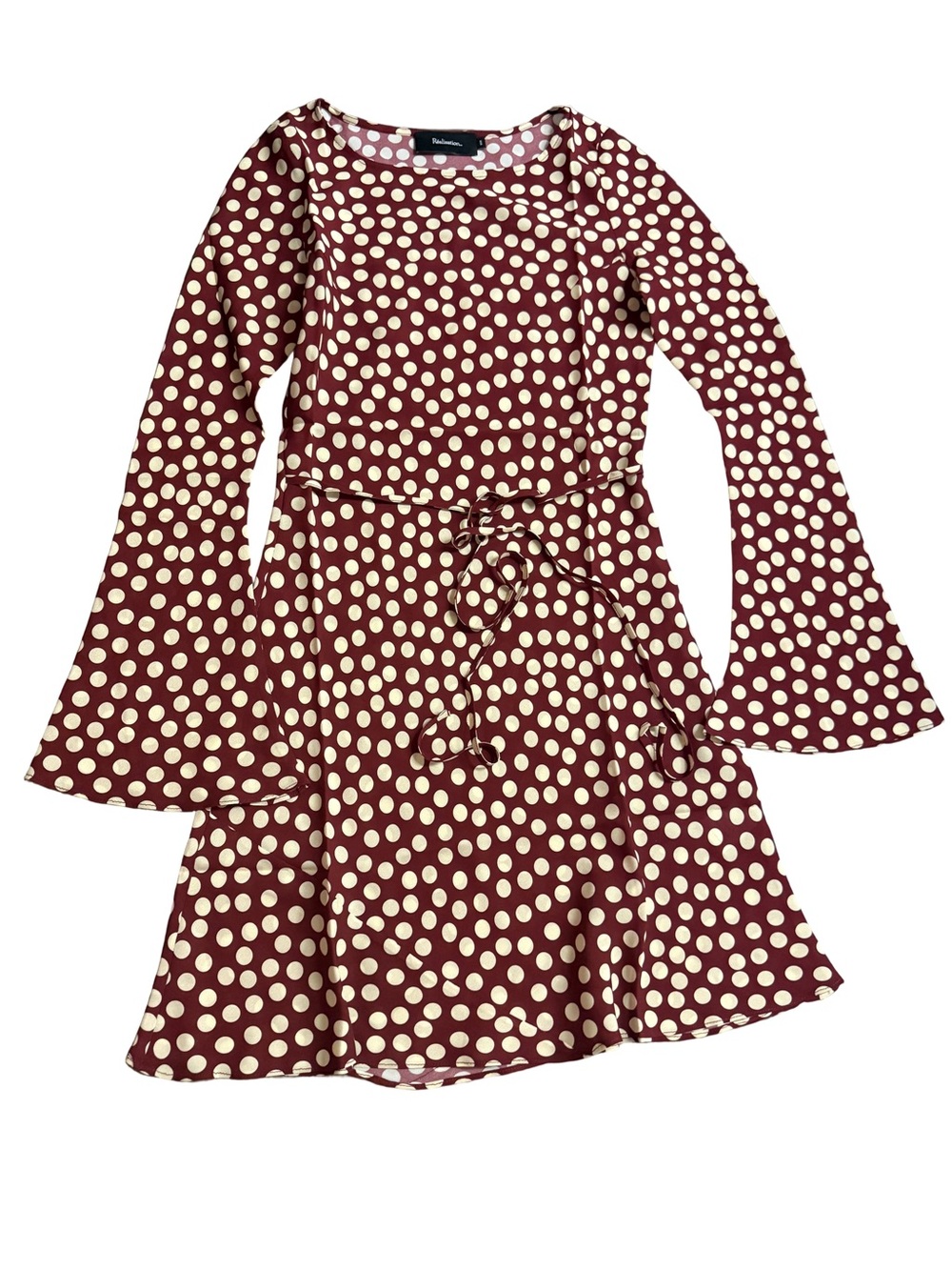 Realisation Par THE BRIGITTE in Plum Polka Dot Dress - BRAND NEW 100% silk - Picture 2 of 8
